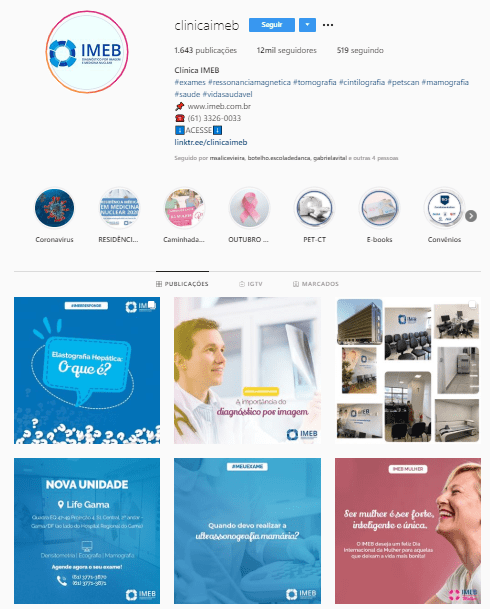 como usar as redes sociais instagram clínica imeb imagens médicas de brasília